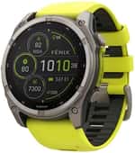 Смарт-годинник Garmin Fenix 8 51mm Solar Sapphire Titanium w. Amp Yellow/Graphite Silicone Band (010-02907-20/21)