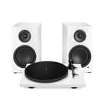 Triangle LN01A (English Green) active speaker set + Lunar 1 (White) turntable