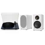 Active speaker set Triangle AIO Twin (White) + vinyl turntable Lunar 1 (Blue)