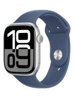 Смарт-часы Apple Watch Series 10 GPS 42mm Silver Alu. Case w. Denim Sport Band - M/L (MWWC3)