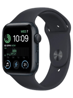 Apple Watch SE 2 GPS 44mm Midnight Aluminum Case with Midnight Sport Band (MNK03)