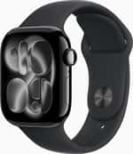 Apple Watch Series 11 GPS + Cellular 42mm Jet Black Aluminum Case with Black Sport Band - S/M (MF834)