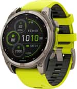 Garmin Fenix 8 47mm Solar Sapphire Titanium with Amp Yellow/Graphite Silicone Band (010-02906-20/21)