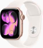 Apple Watch Series 11 GPS 42mm Rose Gold Aluminum Case with Light Blush Sport Band – S/M (MEU04)