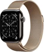 Смарт-часы Apple Watch Series 11 GPS + Cellular 42mm Slate Tit. Case w. Gold Milanese Loop (MF9K4+MGJ04)