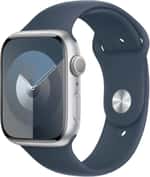 Смарт-годинник Apple Watch Series 9 GPS 41mm Silver Aluminum Case w. Storm Blue S. Band - S/M (MR903)
