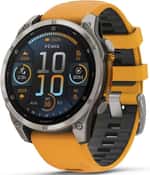 Спортивные часы Garmin Fenix 8 47mm AMOLED Sapphire Titanium w. Spark Orange/Graphite Silicone Band (010-02904-10/11)