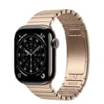 Apple Watch Series 11 GPS + Cellular 42mm Slate Titanium Case with Gold Link Bracelet (MF9K4+MXMC3)