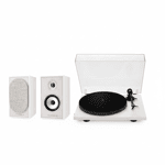 Комплект активных колонок Triangle BR02 CONNECT (Cream) + проигрыватель винила Lunar 1 (White)