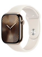 Смарт-годинник Apple Watch Series 10 GPS + Cellular 46mm Gold Titanium Case w. Starlight Sport Band - S/M (MWYX3)