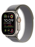 Apple Watch Ultra 2 GPS + Cellular 49mm Titanium Case with Green/Gray Trail Loop - M/L (MRF43)