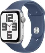 Apple Watch SE 2 2024 GPS 40mm Silver Aluminium Case with Denim Sport Band - S/M (MXEC3)