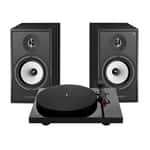 Active speaker set Triangle BR03 CONNECT (Black) + vinyl turntable Lunar 3 (Black)