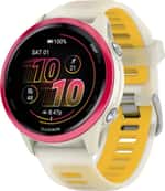 Смарт-годинник Garmin Forerunner 570 42mm Raspberry Aluminum w. Translucent Bone/Mango Band (010-02970-02/42)