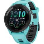 Garmin Forerunner 265 Smartwatch with Black Bezel and Aqua Case