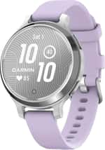 Garmin Lily 2 Active Silver Smartwatch with Purple Jasmine Silicone Band (010-02891-01)
