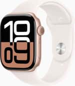 Смарт-годинник Apple Watch Series 10 GPS 46mm Rose Gold Alu. Case w. Light Blush Sport Band - M/L (MWWU3)