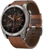 Спортивные часы Garmin Fenix 8 51mm AMOLED Sapphire Carbon grey DLC w. Chestnut Leather Band (010-02905-40)