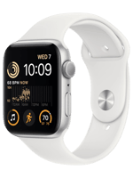 Смарт-годинник Apple Watch SE 2 2024 GPS + Cellular 44mm Silver Aluminum Case with White Sport Band - M/L (MNU63)