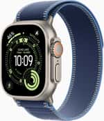 Apple Watch Ultra 3 GPS + Cellular 49mm Natural Titanium Case with Blue/Bright Blue Trail Loop - S/M (MEWR4)