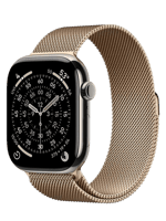 Смарт-годинник Apple Watch Series 11 GPS + Cellular 46mm Natural Tit. Case w. Gold Milanese Loop - S/M (MFAY4+MGJ44)