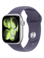 Apple Watch Series 11 GPS + Cellular 46mm Silver Aluminum Case with Purple Fog Sport Band - S/M (MFCP4)