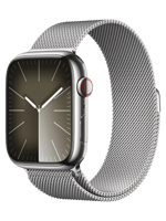 Смарт-годинник Apple Watch Series 9 GPS + Cellular 41mm Silver S. Steel Case w. Silver Milanese Loop (MRJ43)