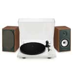 Комплект активных колонок Triangle BR02 CONNECT (Green) + проигрыватель винила Lunar 1 (White)