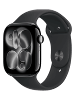 Apple Watch Series 11 GPS 46mm Jet Black Aluminum Case with Black Sport Band - M/L (MEUX4)