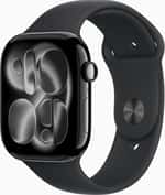 Apple Watch Series 11 GPS + Cellular 46mm Jet Black Aluminum Case with Black Sport Band - S/M (MFC24)