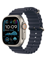 Apple Watch Ultra 2 2024 GPS + Cellular 49mm Natural Titanium Case with Navy Ocean Band (MX4D3)