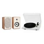 Комплект активных колонок Triangle BR02 CONNECT (Light Oak) + проигрыватель винила Lunar 1 (Cream)