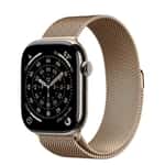 Смарт-годинник Apple Watch Series 11 GPS + Cellular 46mm Natural Tit. Case w. Gold Milanese Loop - M/L (MFAY4+MGJ54)