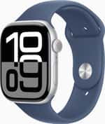 Смарт-часы Apple Watch Series 10 GPS + Cellular 46mm Silver Alu. Case w. Denim Sport Band - M/L (MWY13)