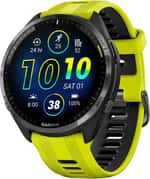 Garmin Forerunner 965 Smartwatch - Carbon Gray with Titanium Bezel and Black Case, Yellow/Black Silicone Band (010-02809-12)