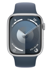 Смарт-годинник Apple Watch Series 9 GPS 41mm Silver Aluminum Case w. Storm Blue S. Band - S/M (MR903) — фото 2